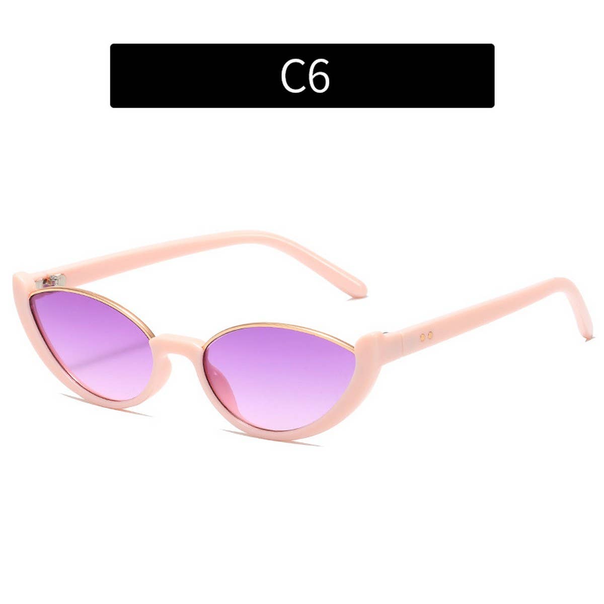 NEW HALF-FRAME CAT-EYE STREET STYLE SUNGLASSES