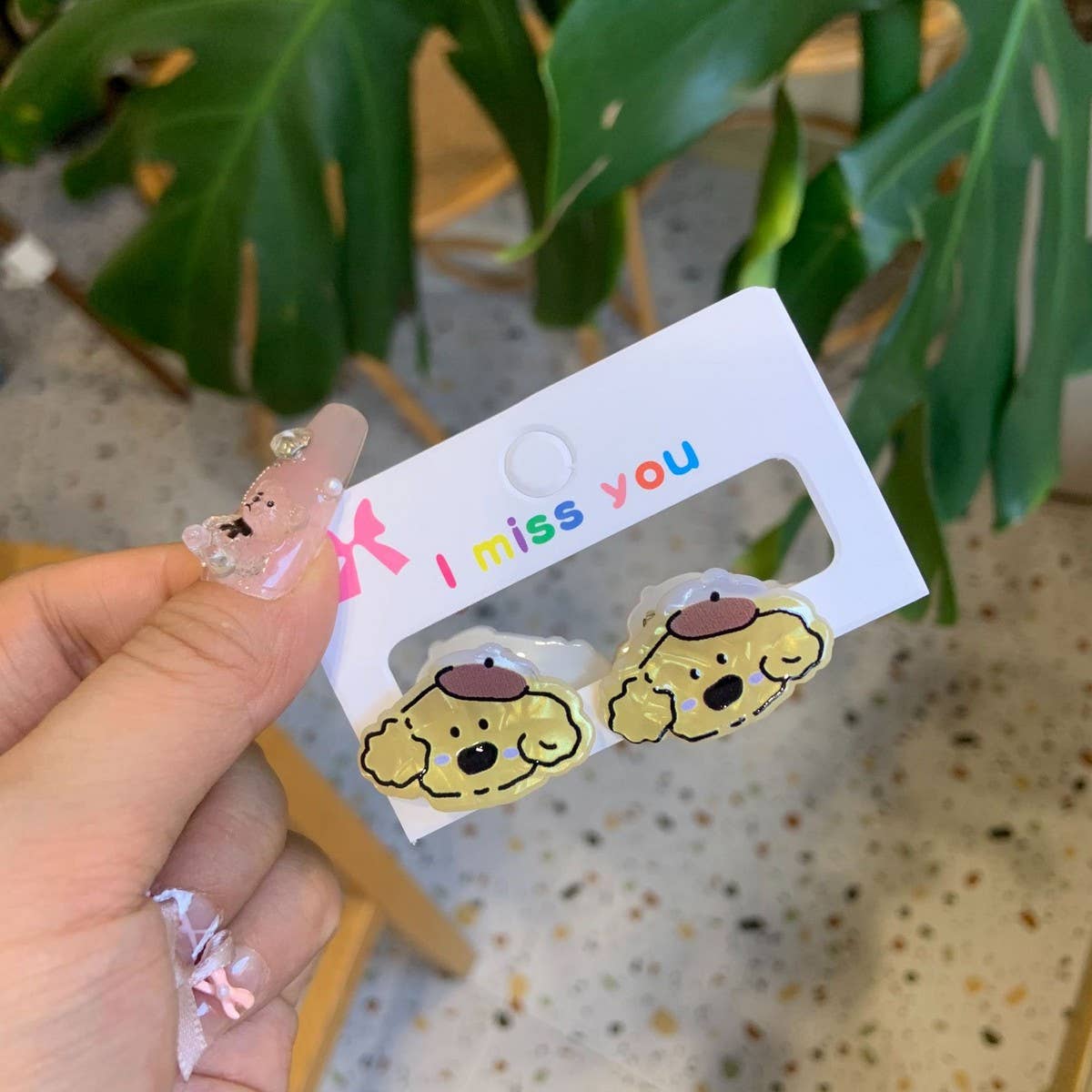 CWAHA4457_GIRL PUPPY BEAR CUTE CARTOON HAIRPIN