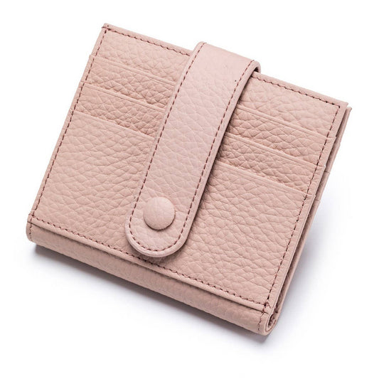 COWHIDE LEATHER SHORT ULTRA-THIN SMALL WALLET_CWAB3817