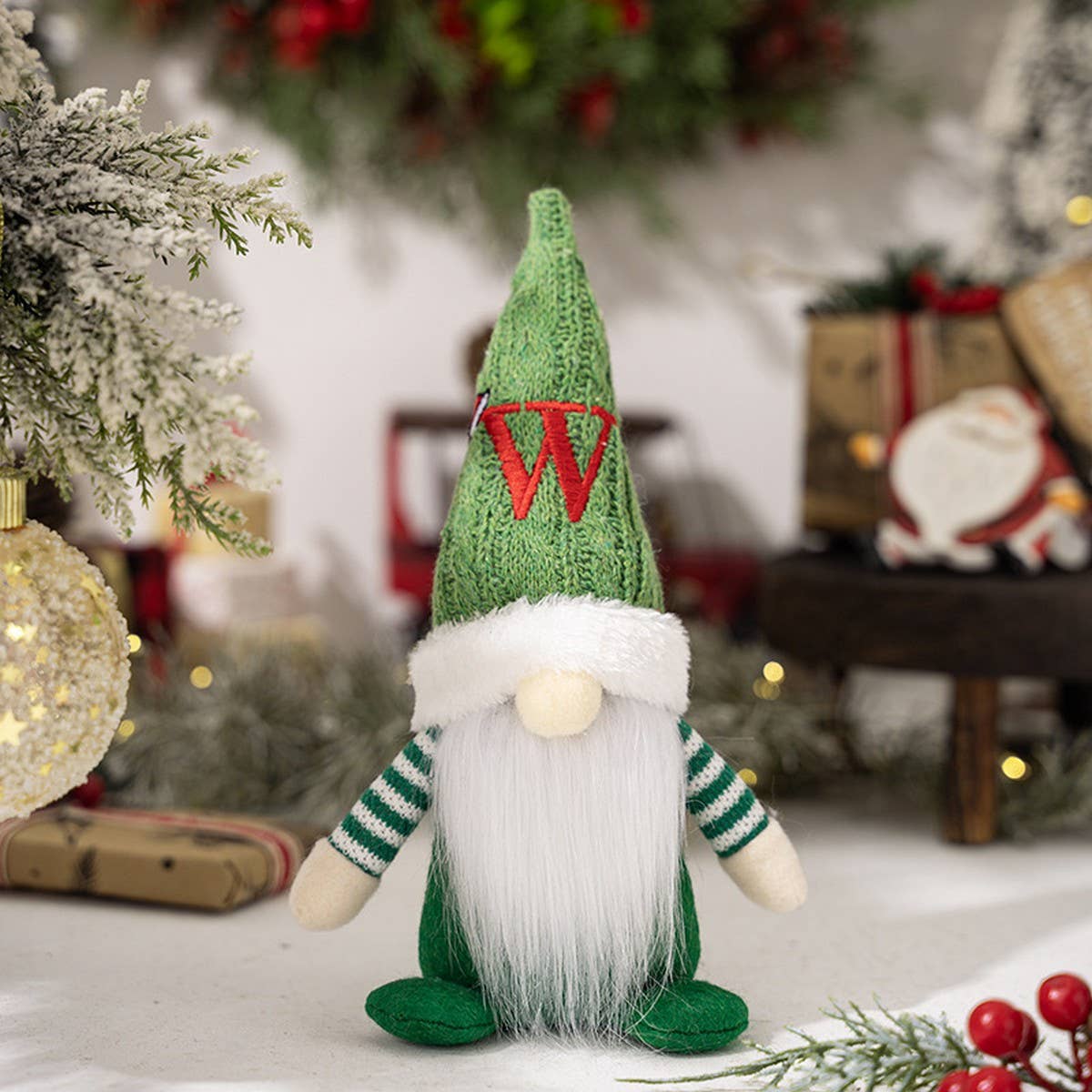 CWMM10338_CHRISTMAS KNITTED HAT GNOME RUDOLPH ORNAMENT