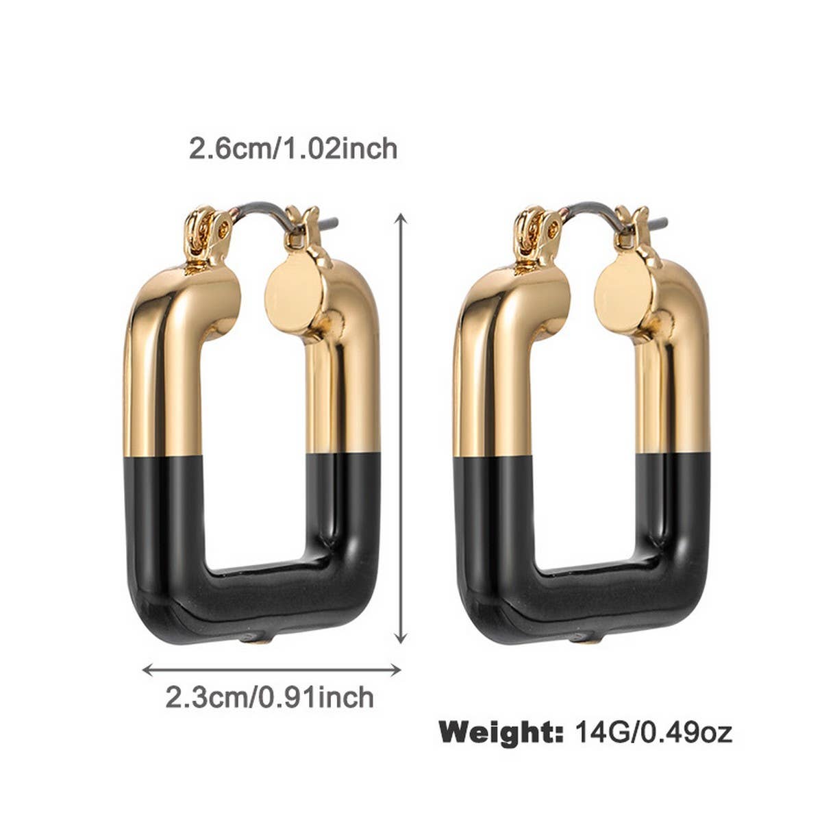 NEW FASHION TEMPERAMENT BLACK AND GOLD EARRINGS