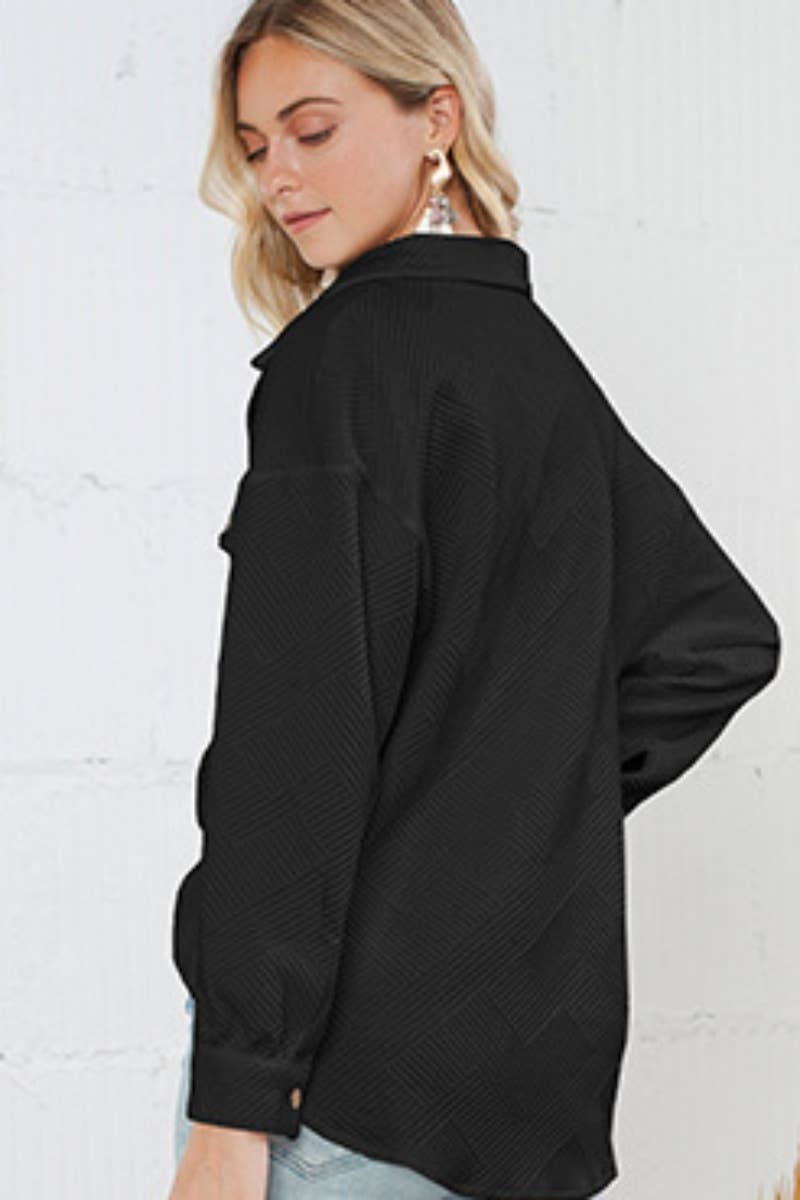 CWOCO1069_CASUAL LONG SLEEVE POCKET SINGLE BREASTED COAT