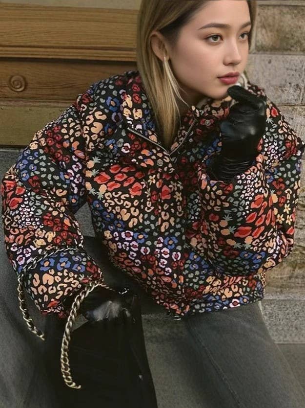FASHION FLORAL KNITTED OLD MONEY COTTON COAT