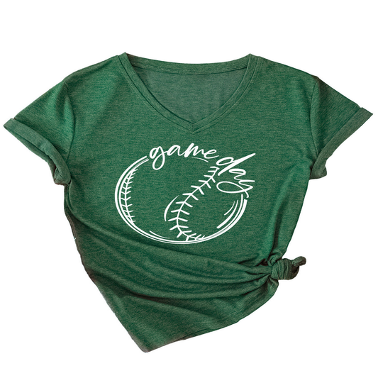 Casual Women??¢s Tee ??Game Day V-Neck Design_CWTTS1535