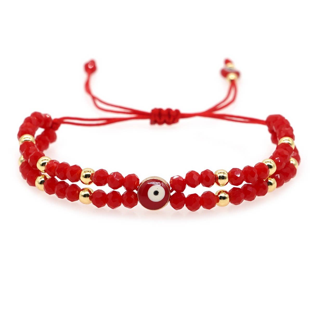 METAL COPPER BEAD RED FORTUNE BRAIDED BRACELET