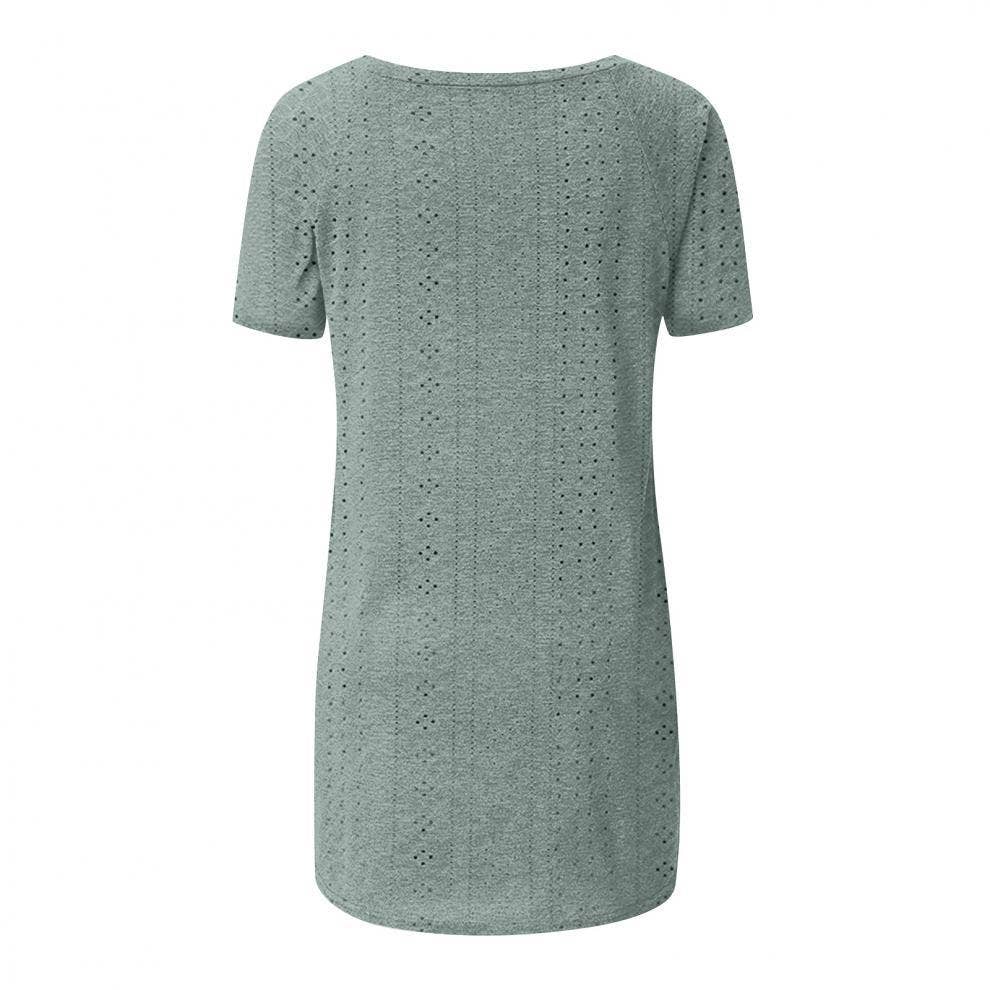 Round neck short sleeve with irregular hem