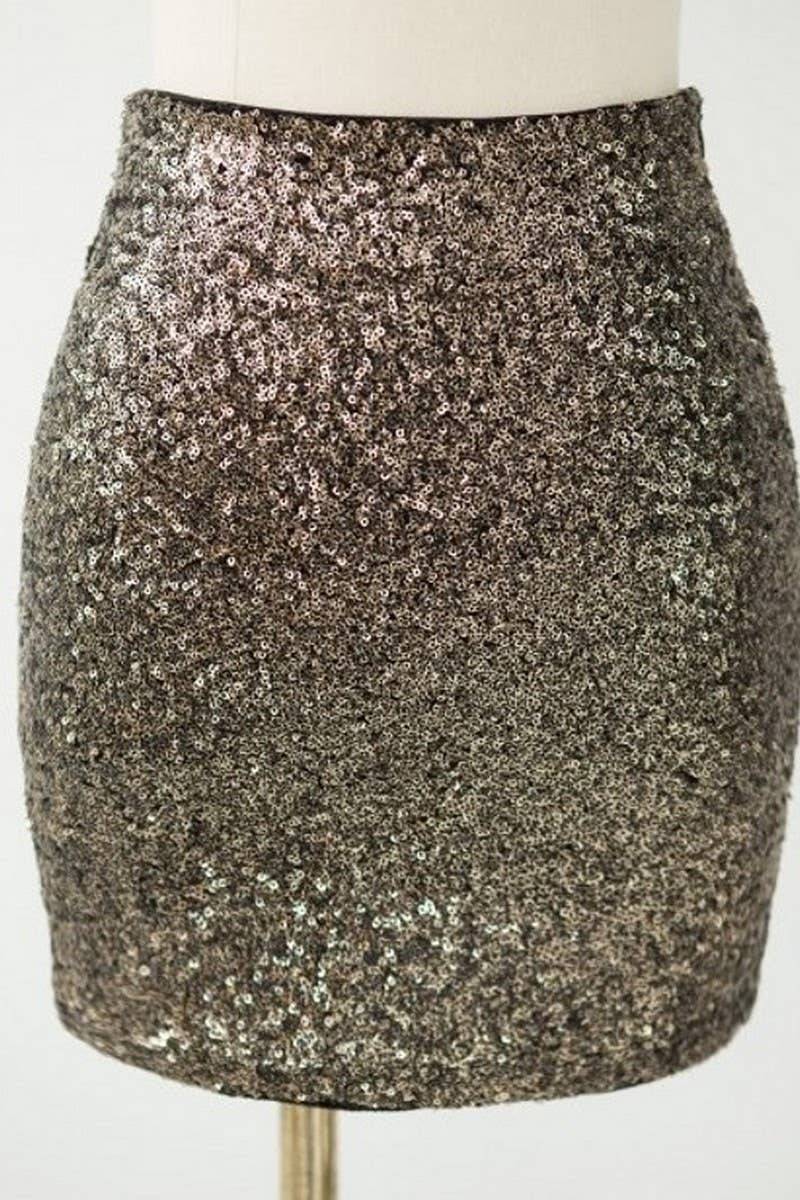 CWBSS0354_GOLD AND SILVER SEQUIN HIP-HUGGING BALL SKIRT