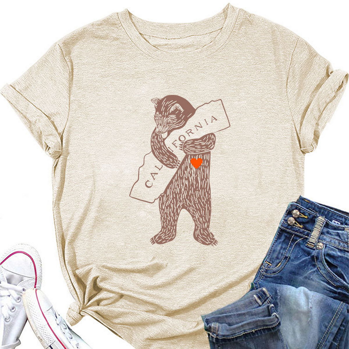 Funny Bear Short Sleeve T-Shirt for Her