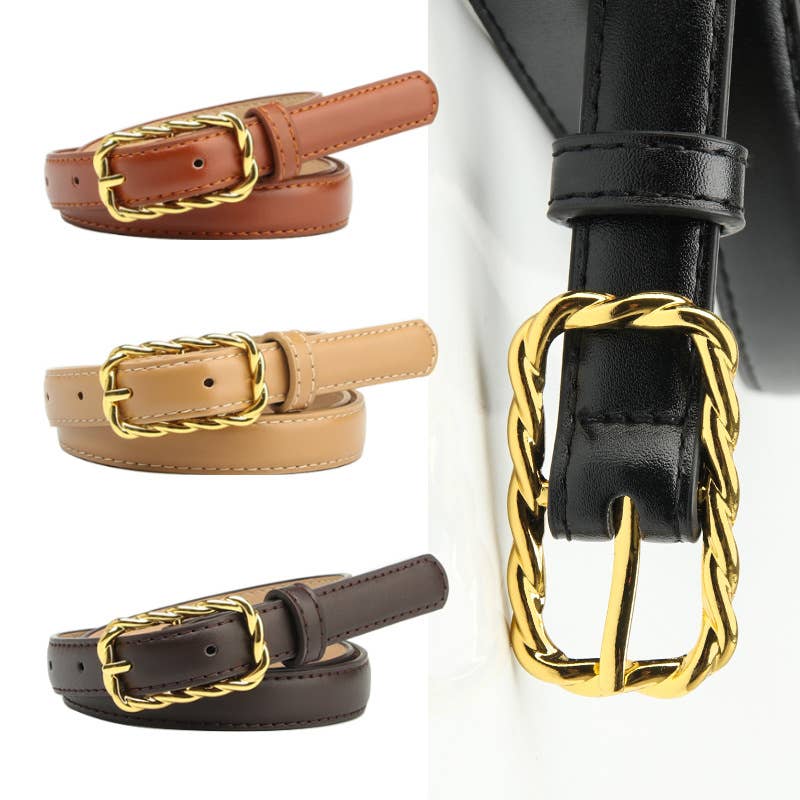 Casual and versatile alloy pin buckle belt
