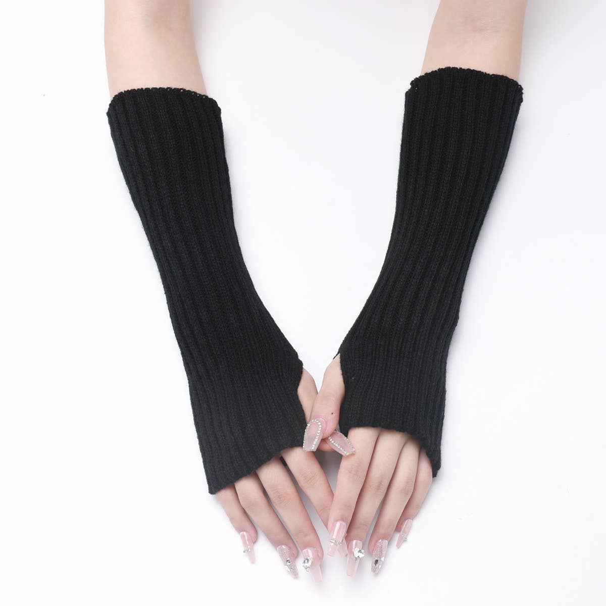 LONG KNITTED WARM FINGERLESS GLOVES_CWAG0096