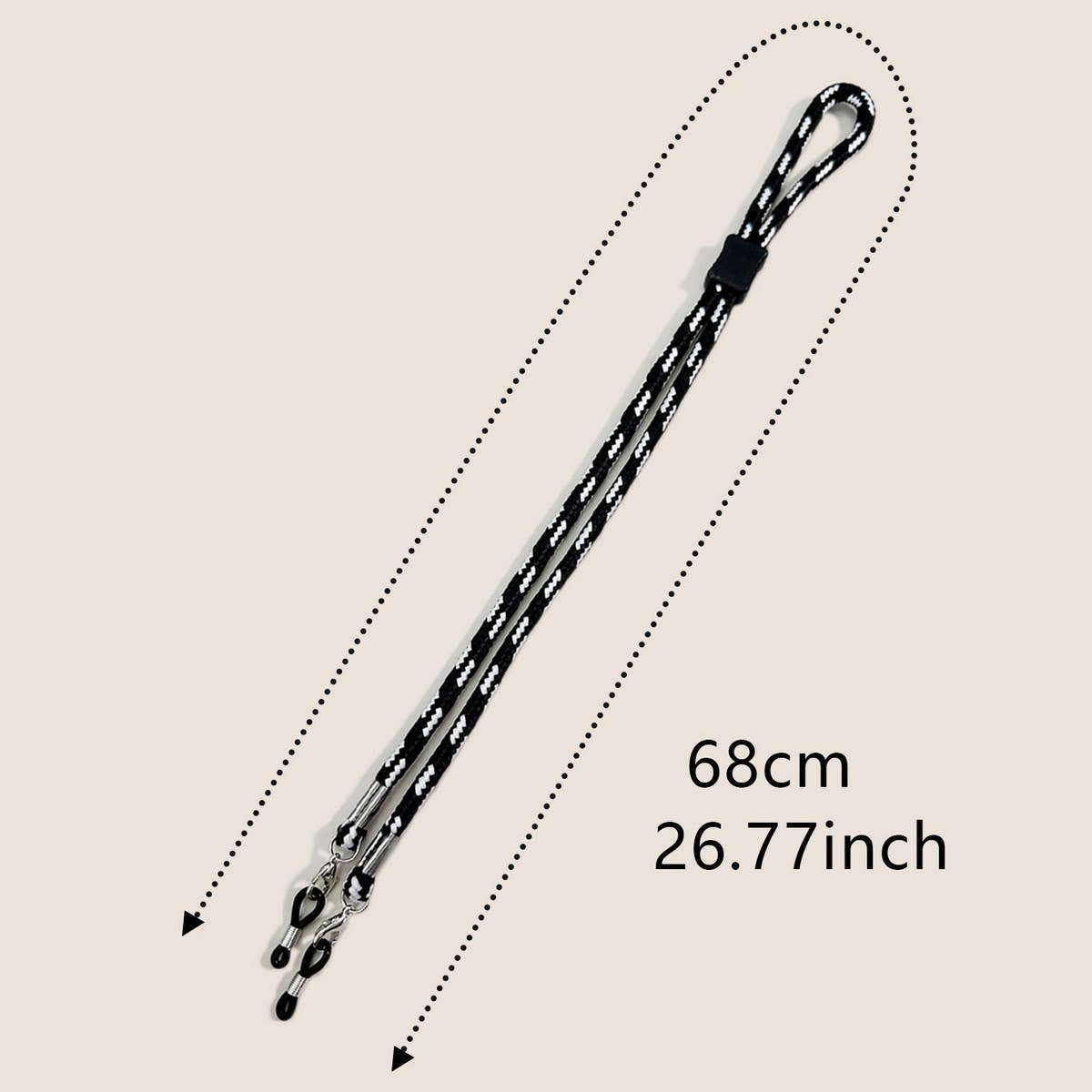 COLORFUL DUAL COLOR BLOCK BRAIDED GLASSES LANYARD