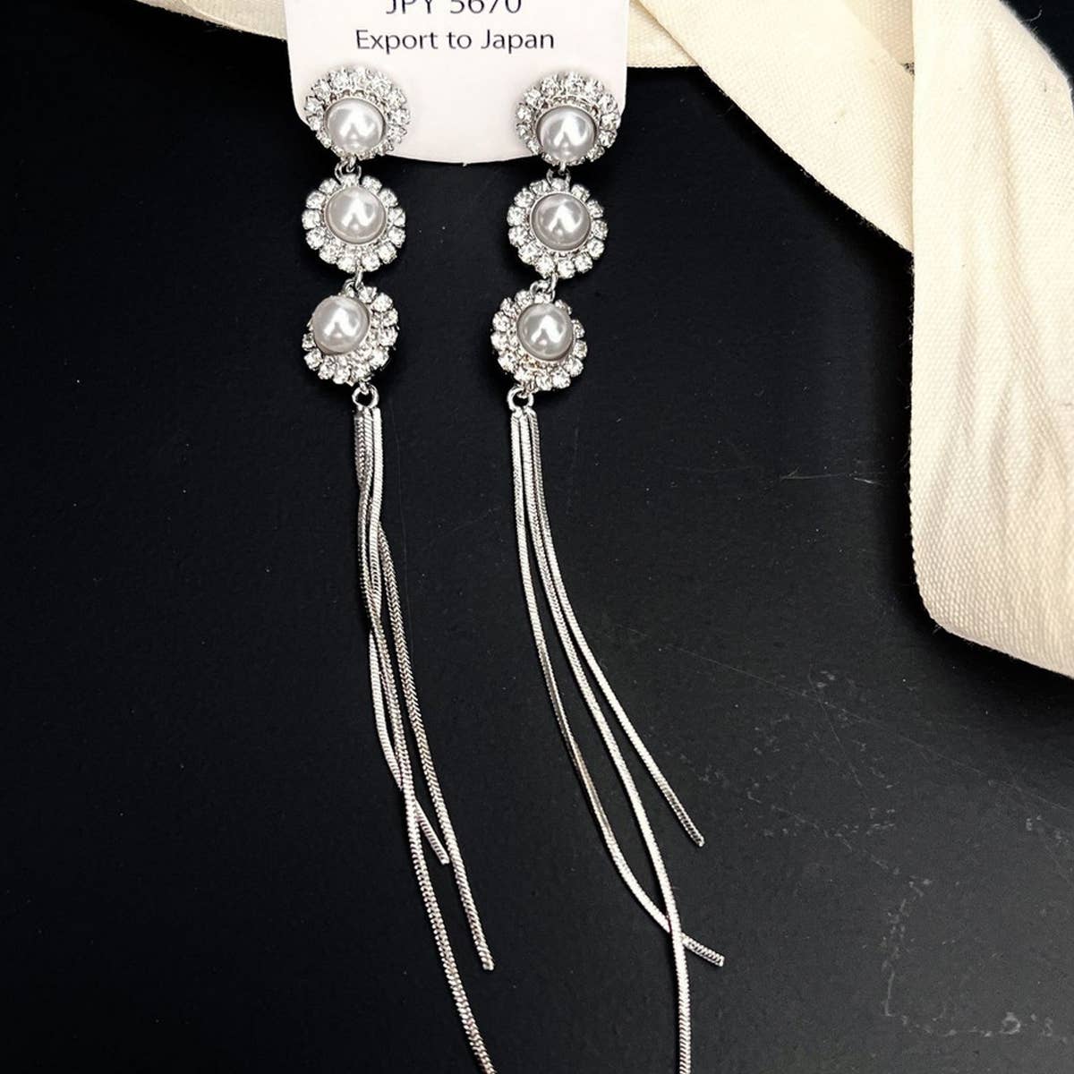 LIGHT LUXURY HIGH-END PEARL TASSEL STUD EARRINGS