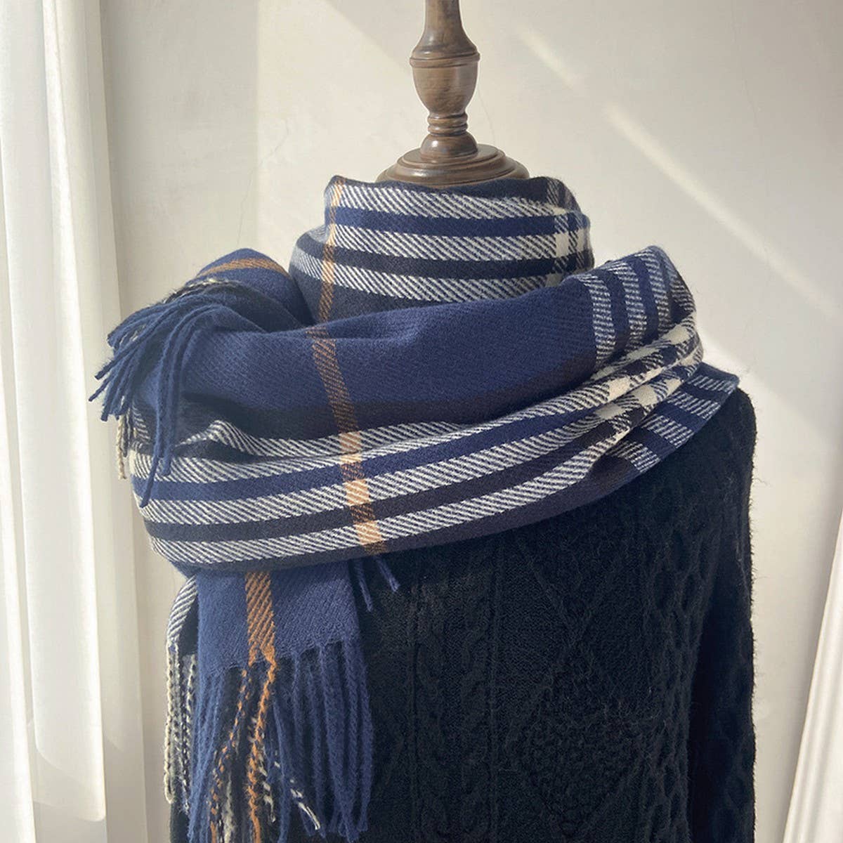 Plaid Scarf ??Warm Fringe Winter Wrap_CWASC1467