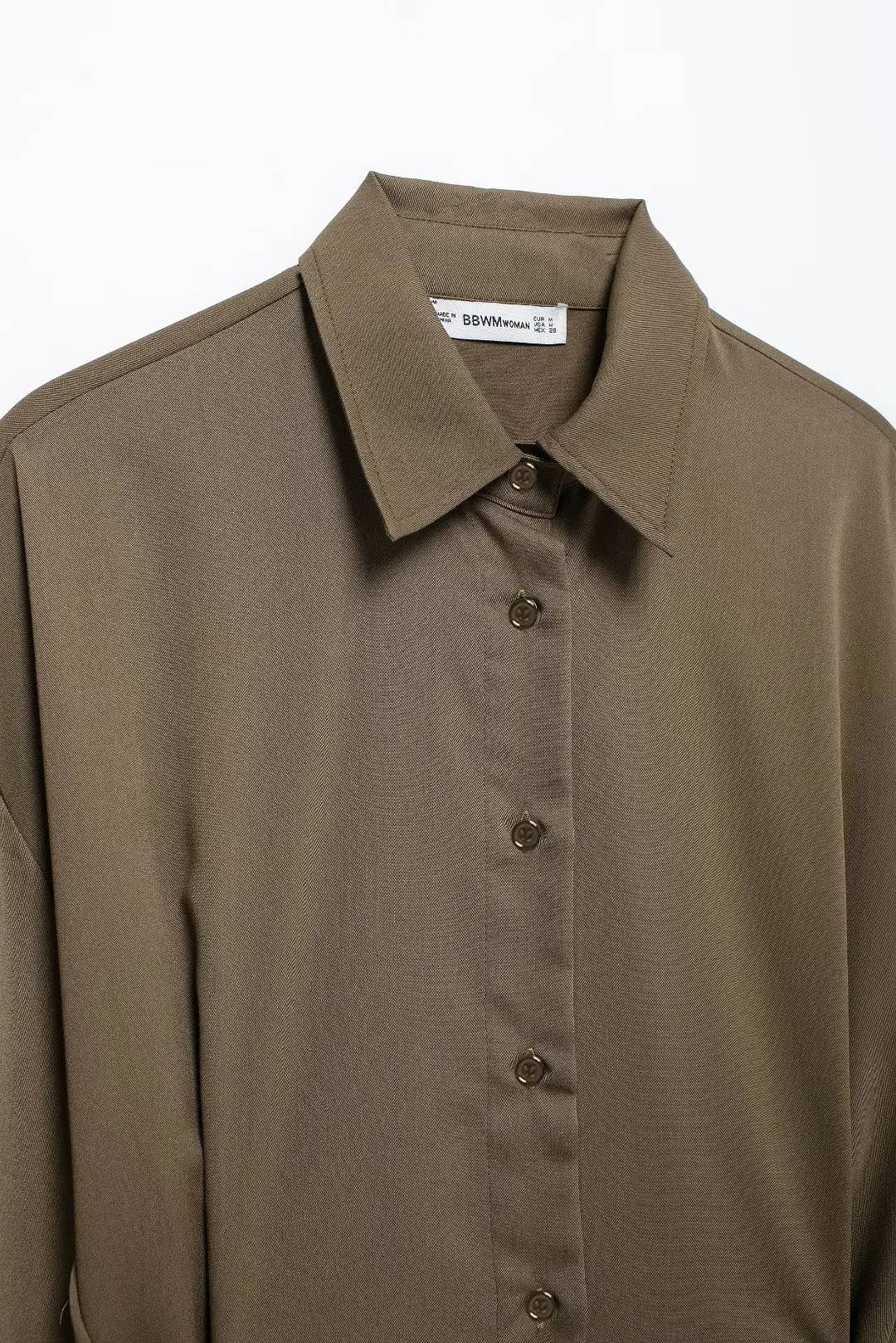 SINGLE-BREASTED ADJUSTABLE LONG-SLEEVED SHIRT