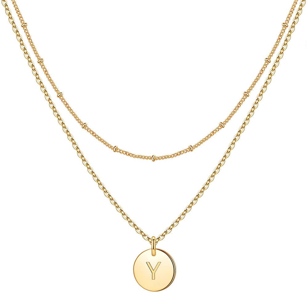 Circular 26-letter light luxury collarbone chain