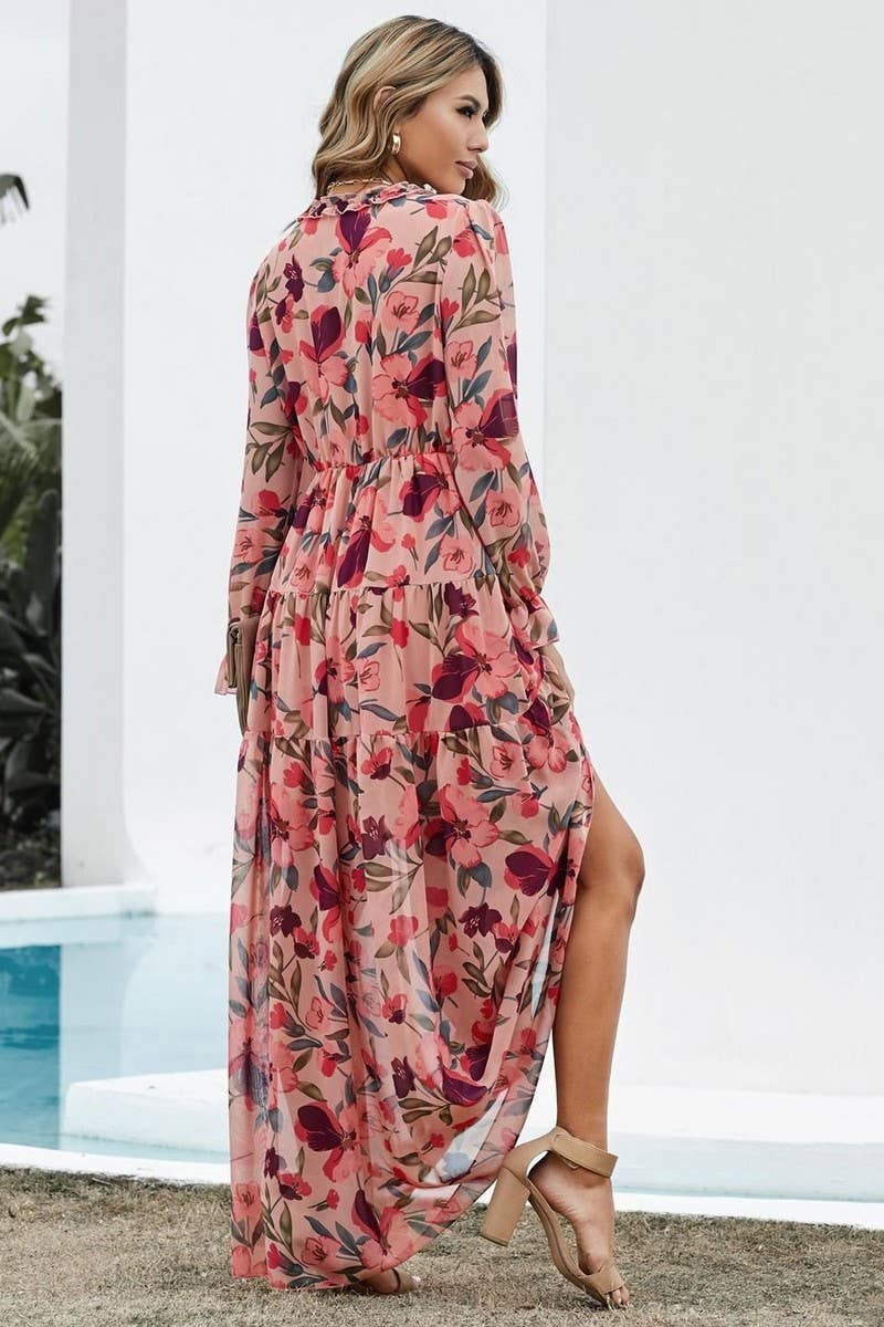 CWDMD5429_STYLISH FLORAL LONG SLEEVE ELEGANT MAXI GOWN