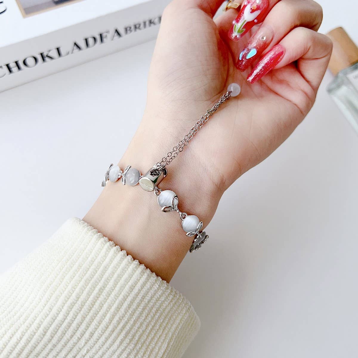 APPLE WATCH 9 CAT'S EYE METAL BRACELET STRAP_CWWW0064