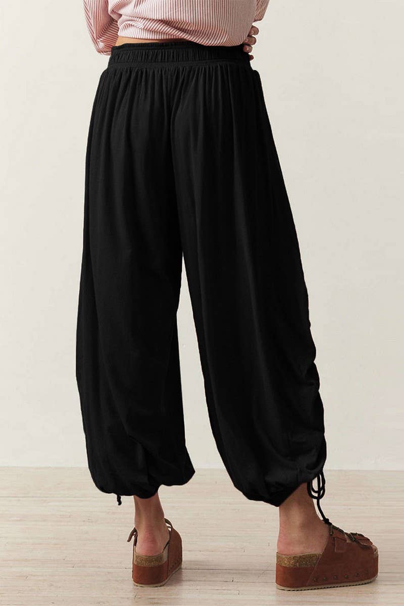 CWBLP1399_SOLID COLOR CASUAL DRAWSTRING BLOOMERS