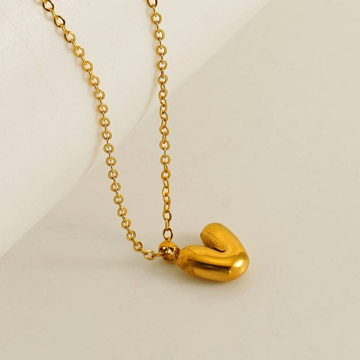 CWAJE1939_Mini Simple Bubble Letter Necklace,Gold