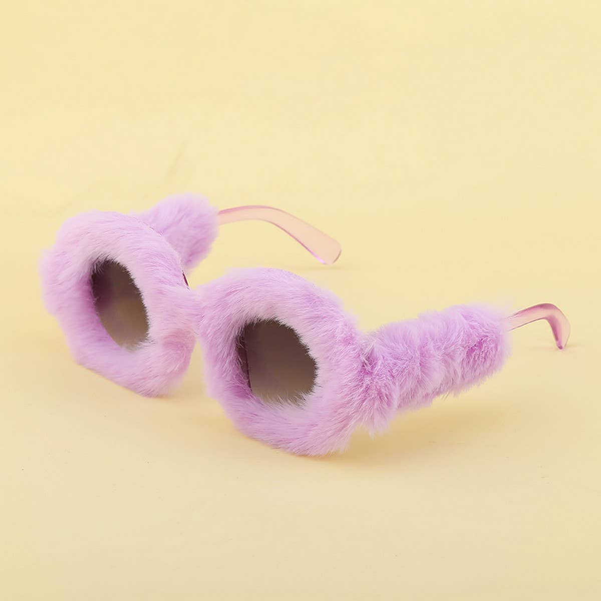 ROUND FRAME PLUSH FULL COVERAGE SUNGLASSES