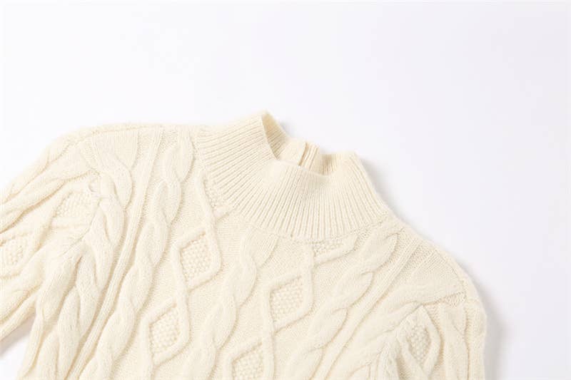 LONG-SLEEVED BACKPACK-BARE HIP KNIT DRESS