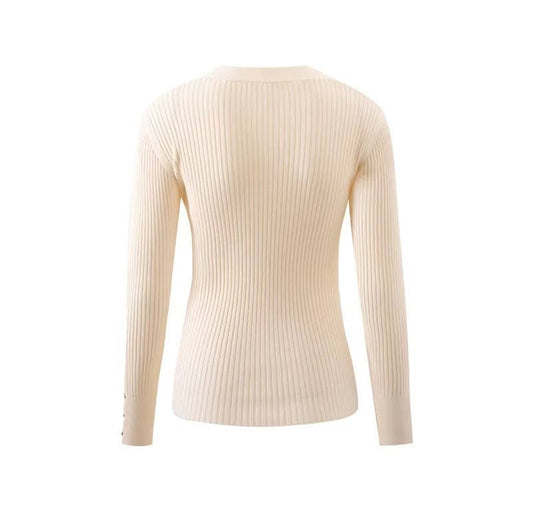 V-NECK SLIM-FIT SPLIT JUMPER KNIT BASE
