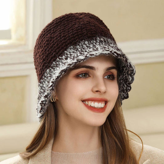 KNITTED BUCKET HAT WARM EAR PROTECTION BEANIE_CWAH1980