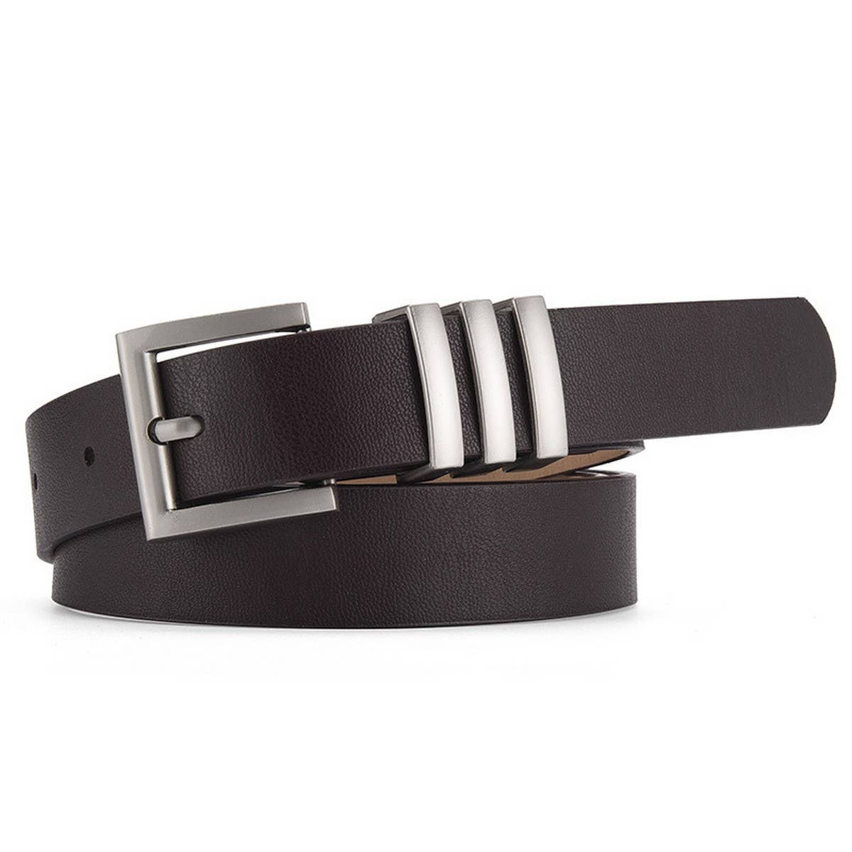 MATTE KOREAN-STYLE METAL SQUARE BUCKLE BELT