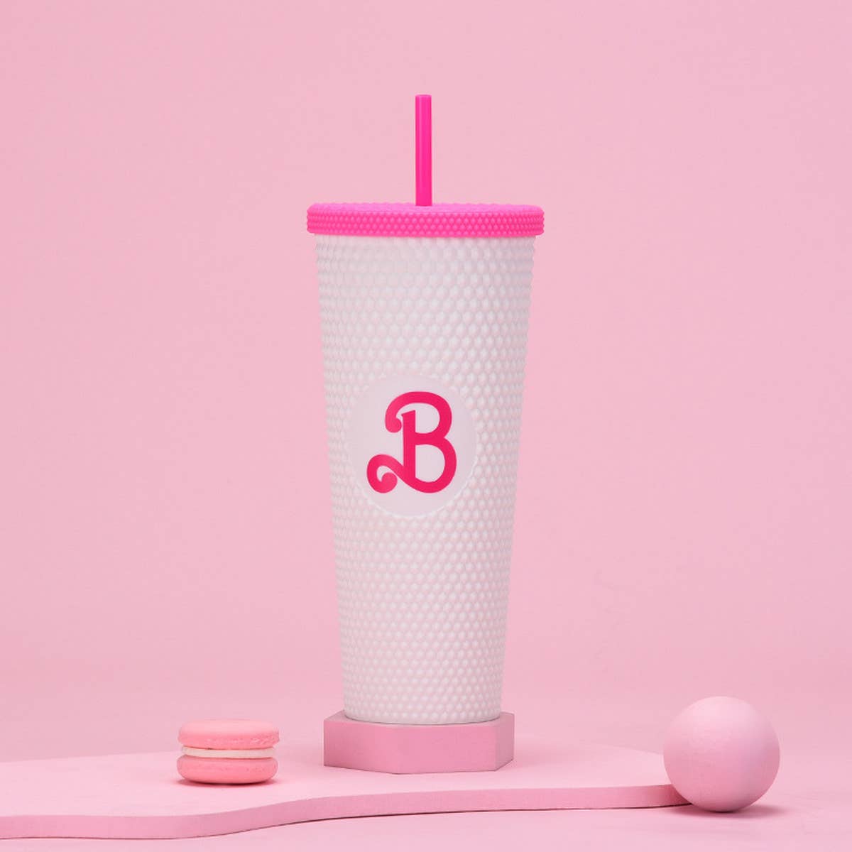 DOUBLE LAYER PORTABLE PLASTIC STRAW DIAMOND CUP