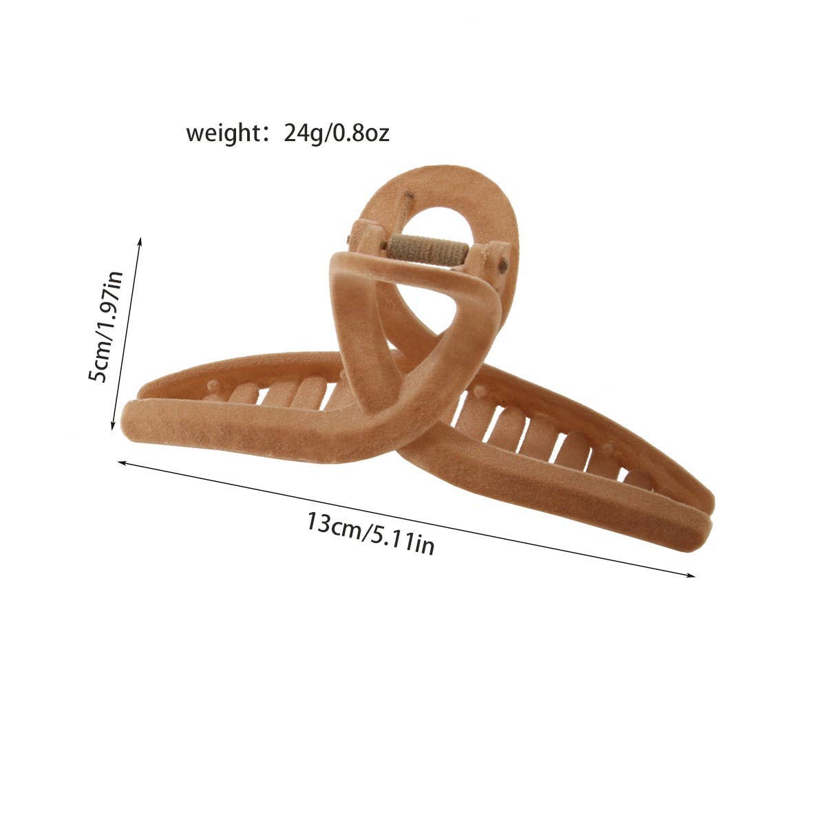 Large flocking clip Premium velvet hair clip