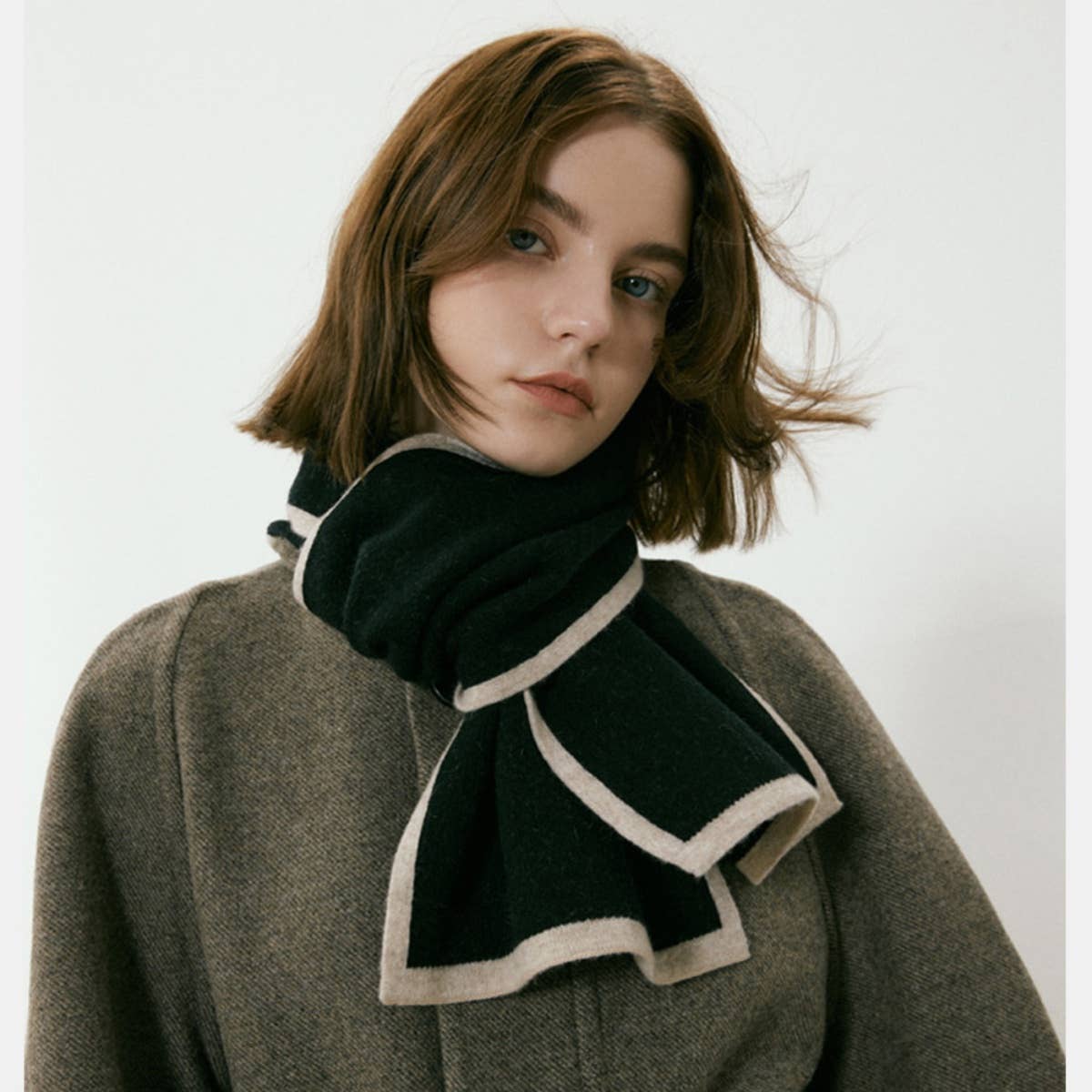 CWASC1607_WINTER FASHION PATCHWORK SCARF WARM SMALL NECK