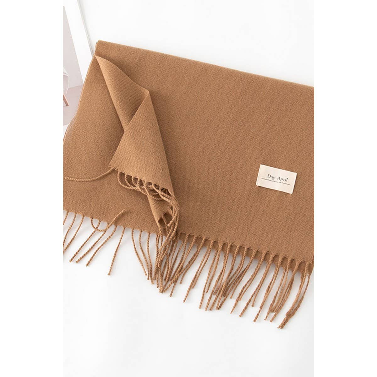 CWASC1482_SOLID COLOR MEDIUM-LENGTH WARM SCARF SHAWL NECK