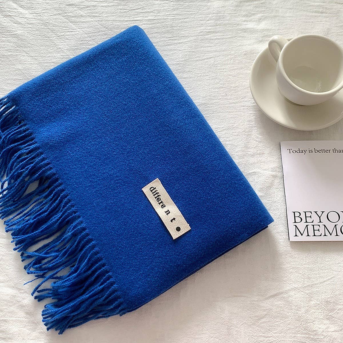 Colorblock Tassel Scarf - Thick Wrap for Students