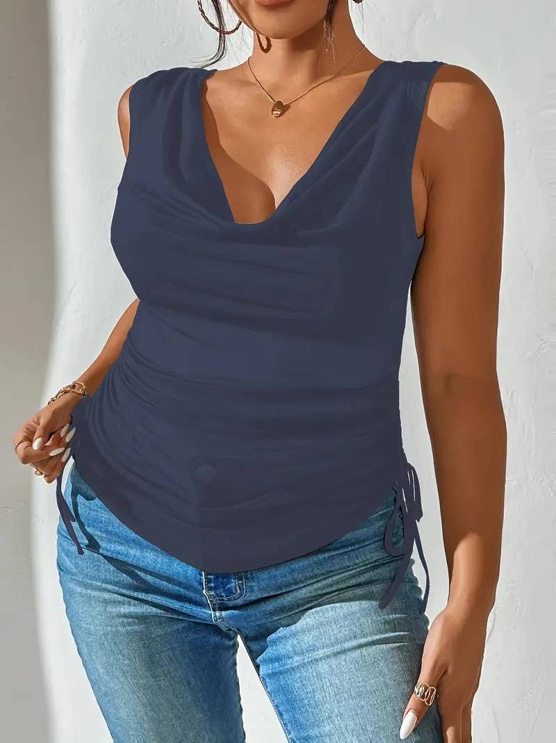 Women¡¯s sexy V-neck sleeveless crop top