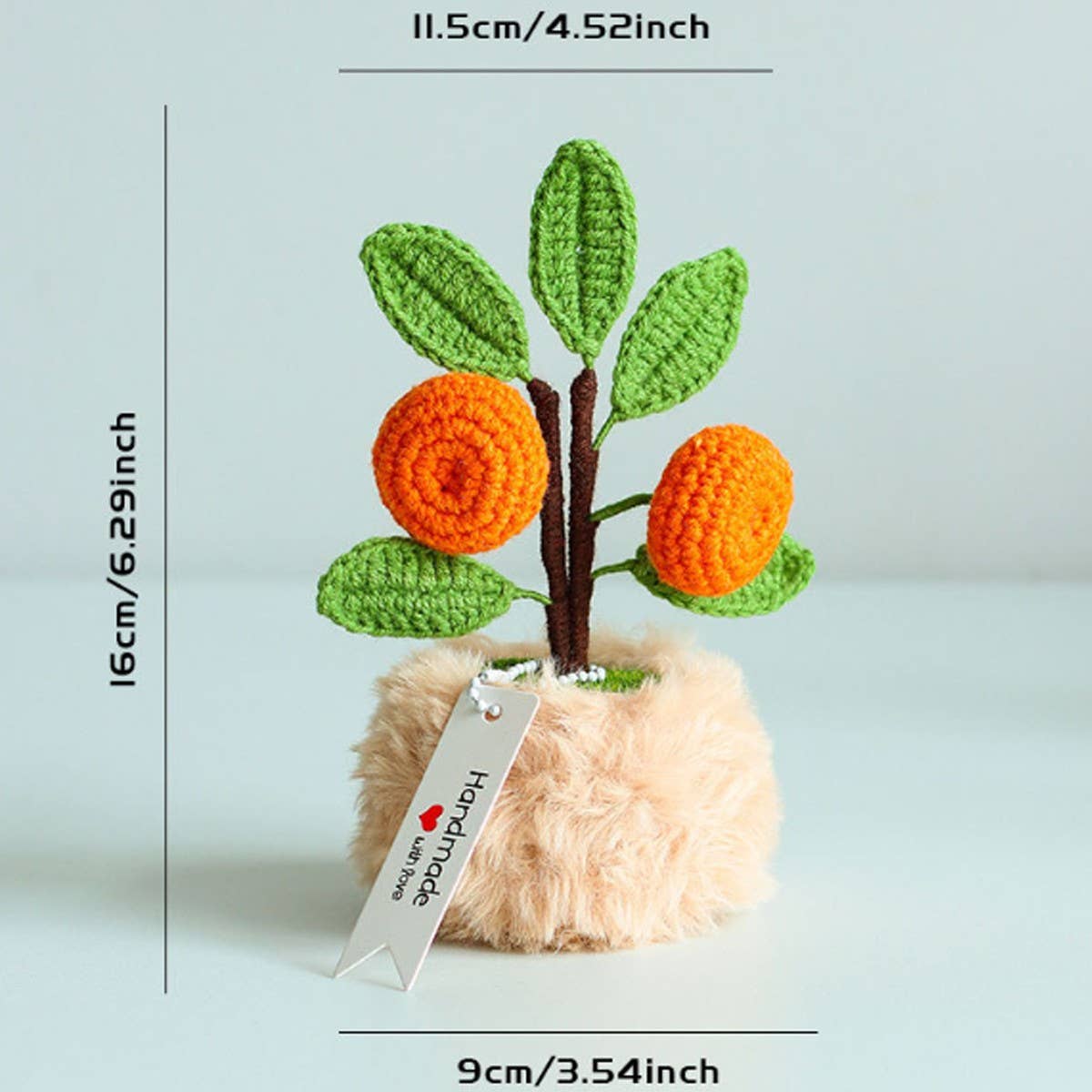 CWMM9279_HAND-CROCHETED GOOD LUCK ORANGE POTTED PLANT