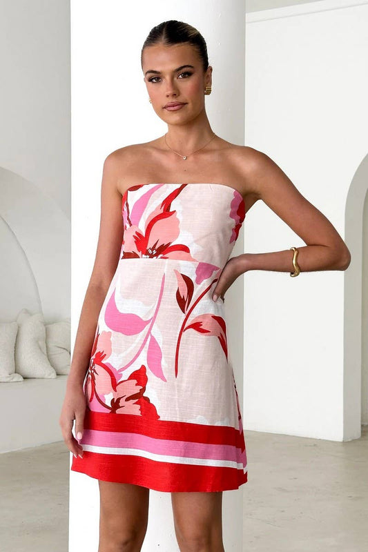 CWDSD8446_SUMMER NEW SEXY WRAP CHEST MINI DRESS