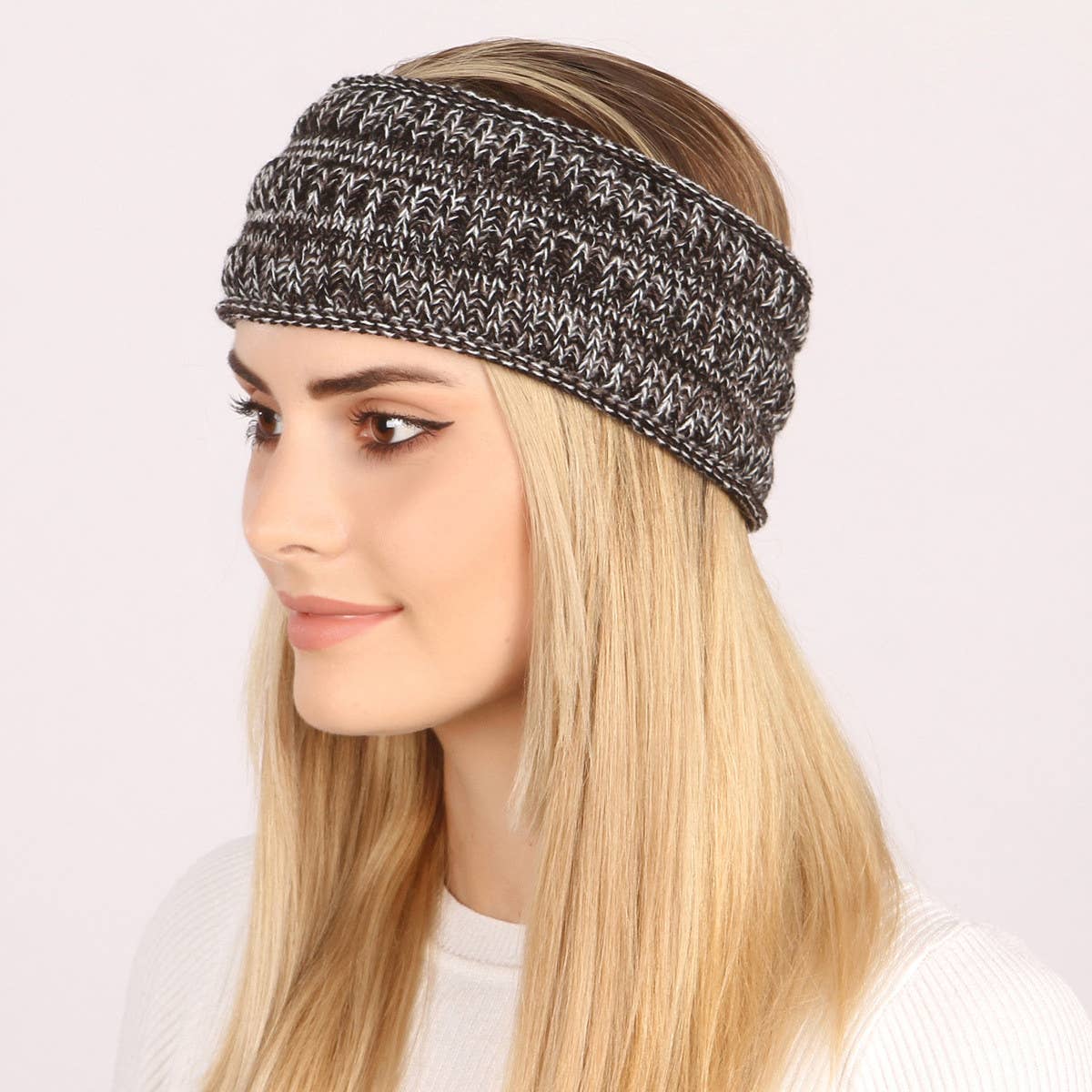 WOMEN SOLID COLOR CURLED HEADBAND