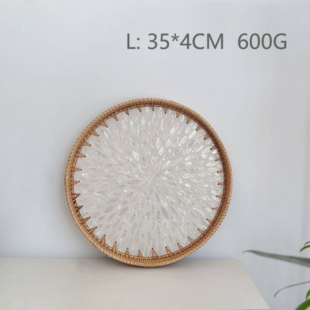RATTAN FRUIT PLATE TEA ROOM SHELLBASKET ROUND PLATE_CWMM4495