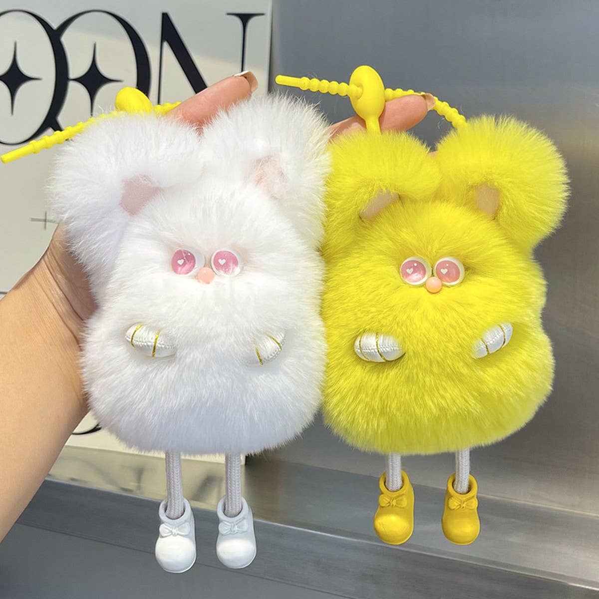 CUTE PLUSH BUNNY CAR KEYCHAIN BAG PENDANT