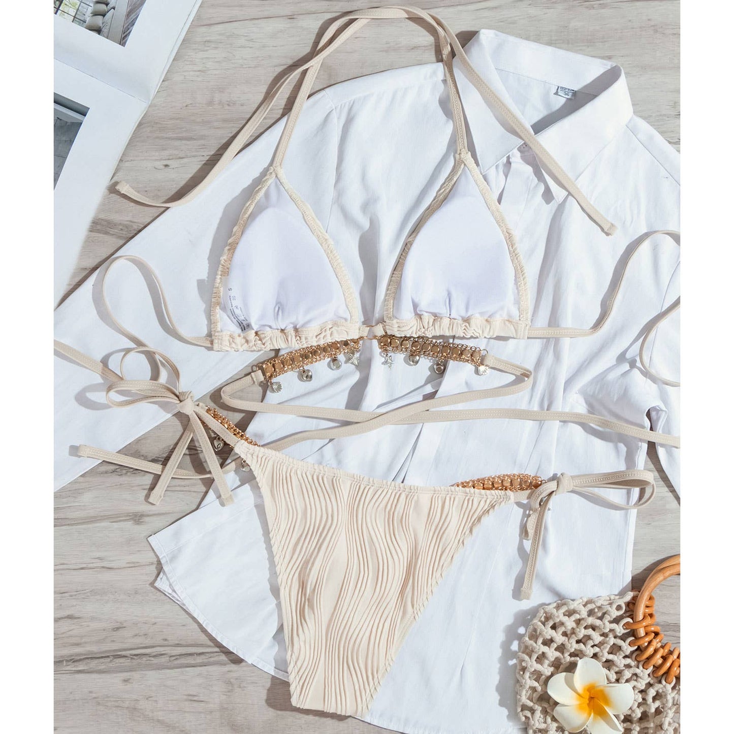 Bikini with Rhinestone Pendant, Sexy Swimsuit_CWMW0688