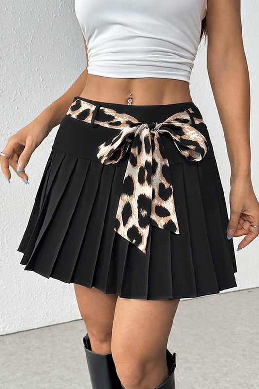 CWBSS0446_SOLID COLOR PLEATED MINI SKIRT