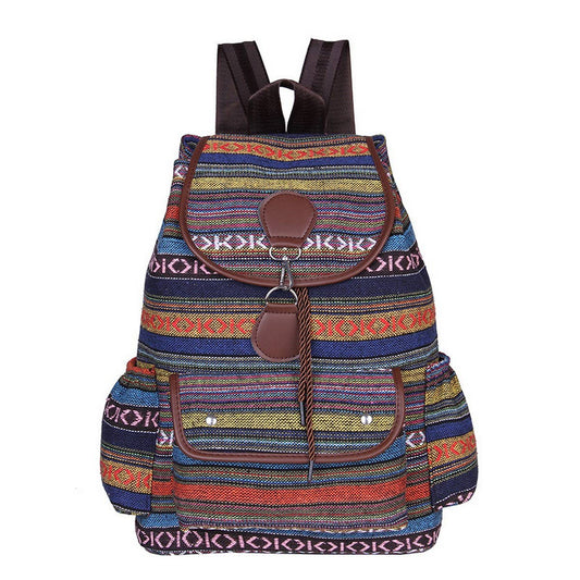BOHO VINTAGE BACK-TO-SCHOOL CANVAS BACKPACK_CWAB2214