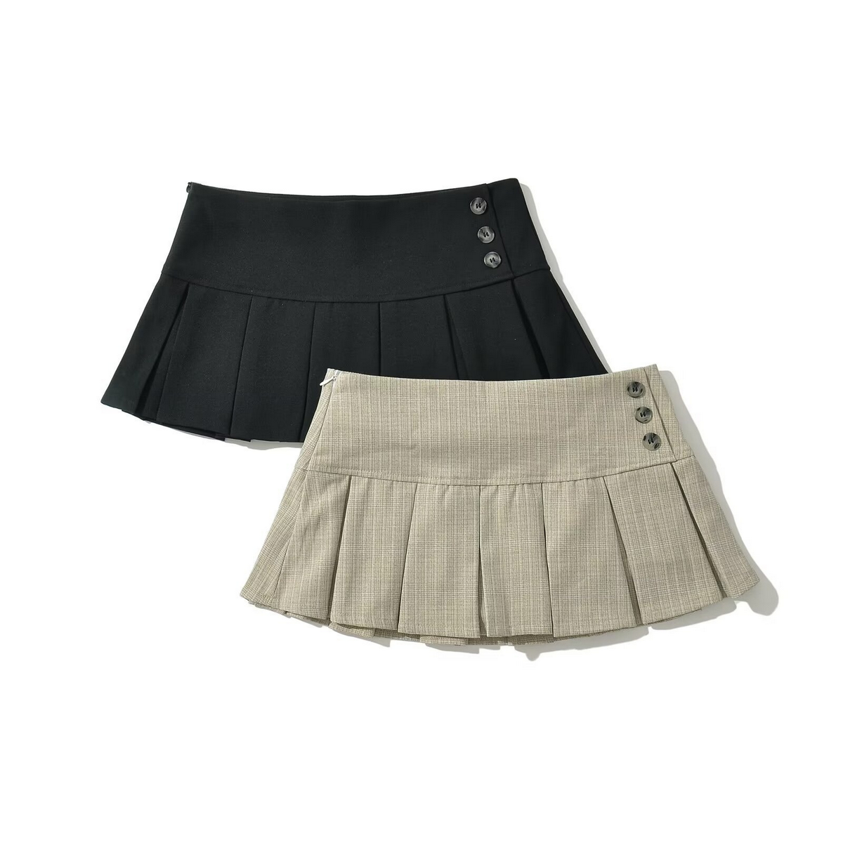 Casual High Waist Pleated Skirt for Women_CWDSD8336