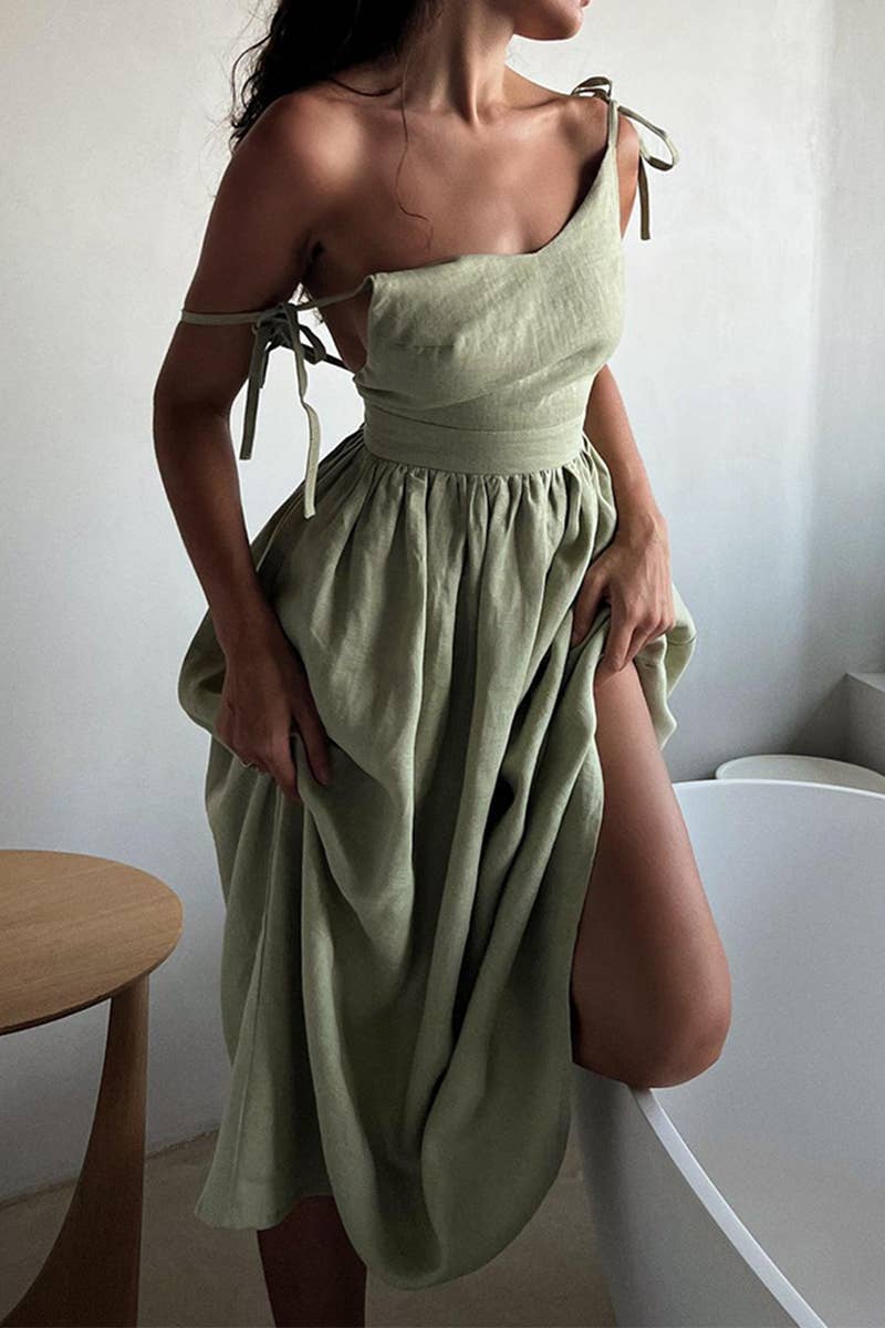 CWDMD5470_NEW ELEGANT SEXY HALTER BACK SUSPENDER DRESS