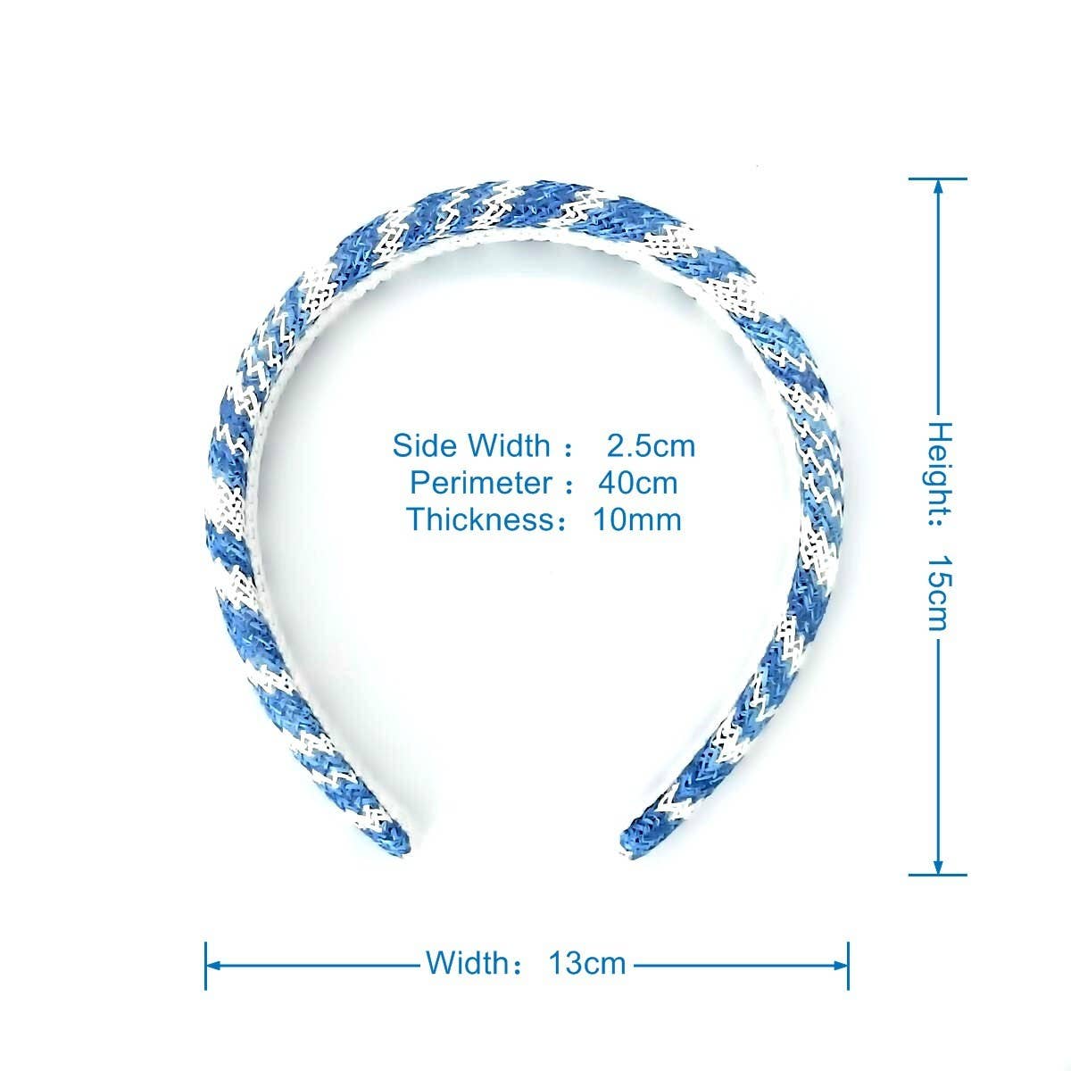 New Raffia PP Straw Padded High Crown Headband