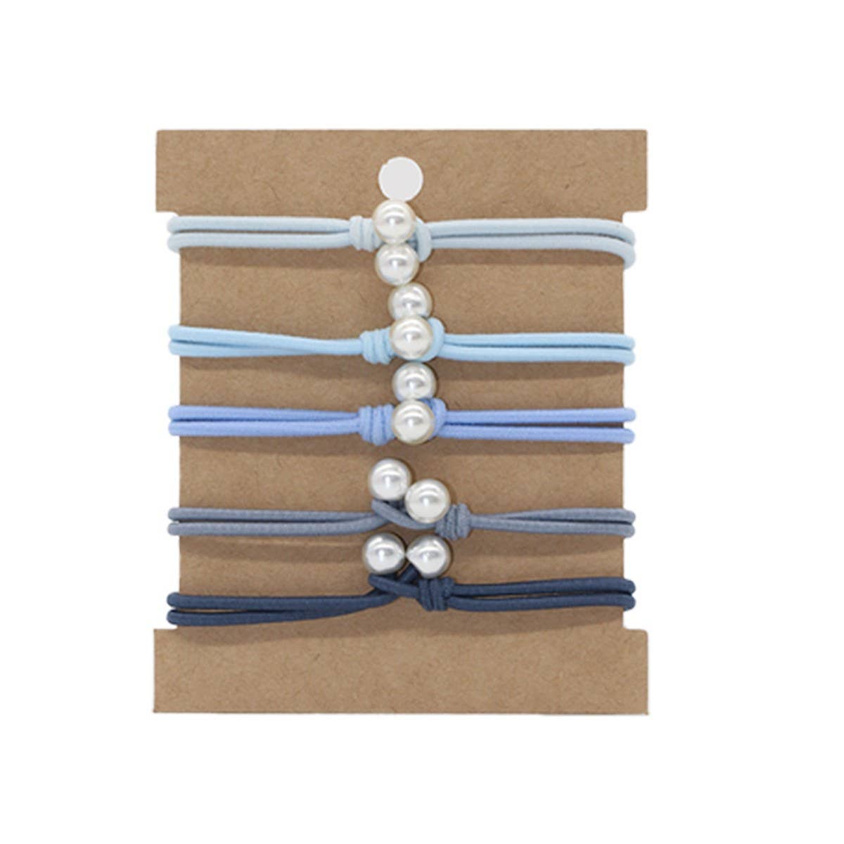 THREAD KNOT 5 CARD SET SIMPLE HAIR SCRUNCHIES