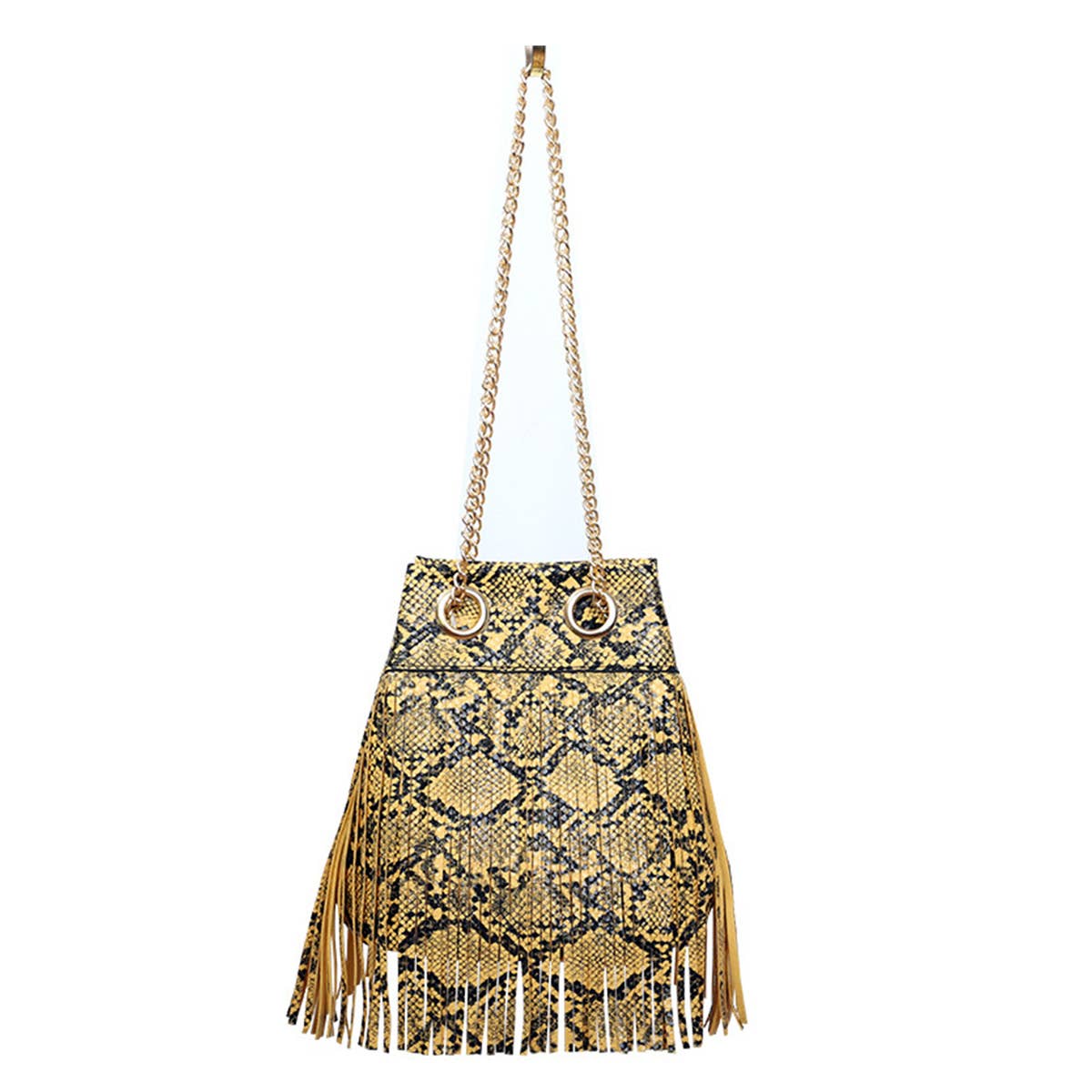 WOMEN SNAKE  PORTABLE FRINGE BAG_CWAB0797
