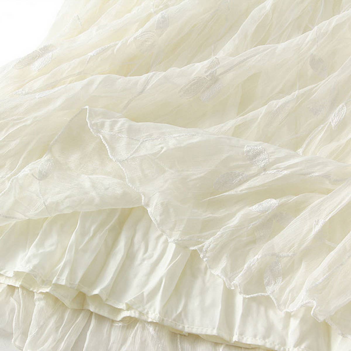 Embroidered Lace A-Line Flared Midi Skirt