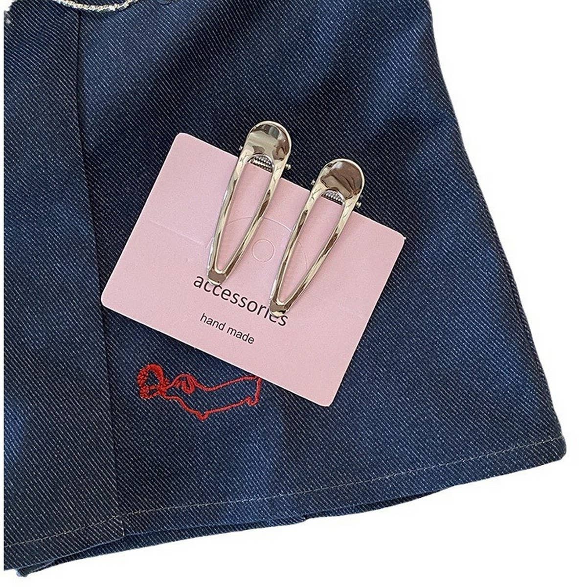 French Minimalist Metal Hair Clip,Silver Side Pin