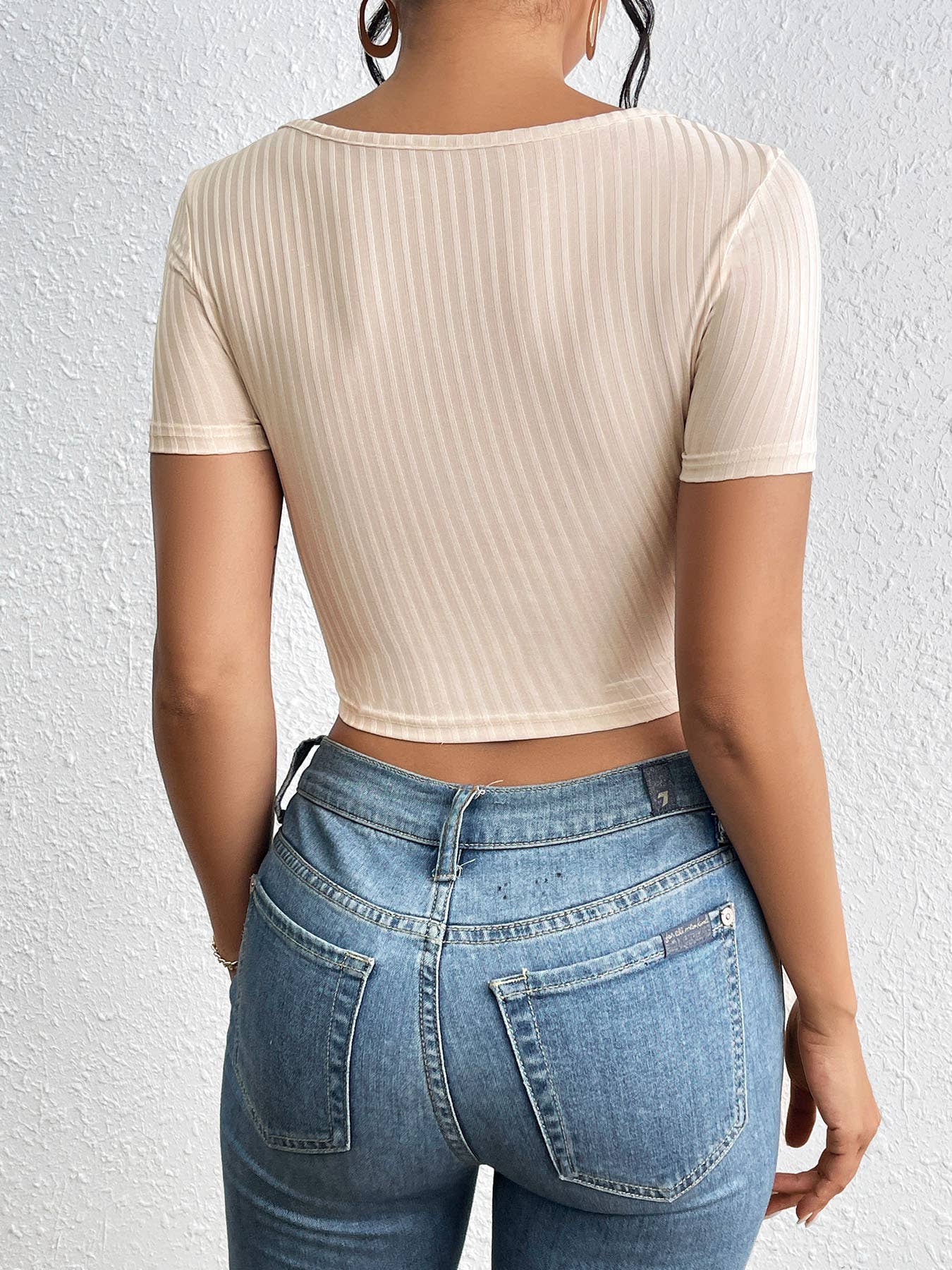 SOLID COLOR FAKE TWO TOP